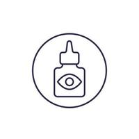 Eye drops bottle icon, line vector