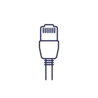 ethernet cable with a plug, line icon vector