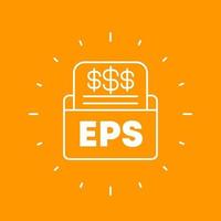 EPS, Earnings per share, financial outline icon vector