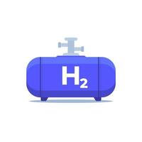 hydrogen storage, gas tank, industrial cylinder icon vector