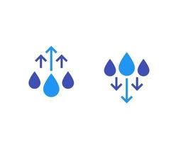 humidity level up and down icons, vector