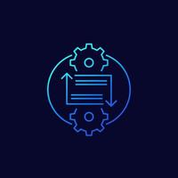 Integration concept, vector linear icon