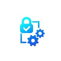 lock and gears, security icon vector