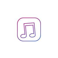 icono de línea de música para aplicaciones y web vector