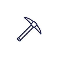 pick axe icon on white, line vector