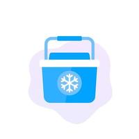 Portable cooler, fridge icon, vector
