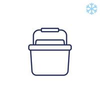 Portable fridge, cooler line icon vector
