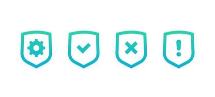 privacy protection control icons set vector