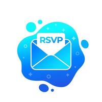RSVP icon with envelope, vector design
