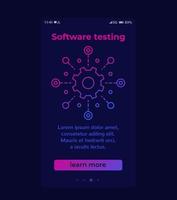 software testing banner with line icon vector