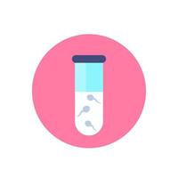 sperm test icon with tube, flat vector