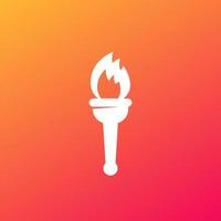 torch with flame vector icon