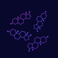 testosterone molecules, male sex hormone, vector