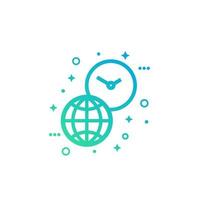 world time icon on white vector