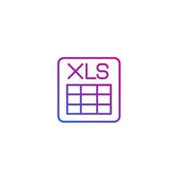 xls document vector line icon on white