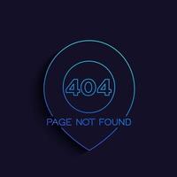 404 error, page not found, line vector