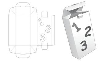 caja plegable con plantilla troquelada de plantilla de palabra de número vector