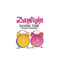 Vector illustration of a Background for Daylight Saving Time Summer Fall Back and Spring Forward.