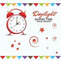 Vector illustration of a Background for Daylight Saving Time Summer Fall Back and Spring Forward.