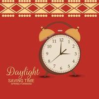 Vector illustration of a Background for Daylight Saving Time Summer Fall Back and Spring Forward.