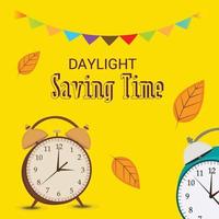 Vector illustration of a Background for Daylight Saving Time Summer Fall Back and Spring Forward.