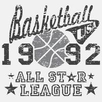 Basketball allstar Grunge grey vector