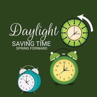 Vector illustration of a Background for Daylight Saving Time Summer Fall Back and Spring Forward.