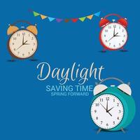 Vector illustration of a Background for Daylight Saving Time Summer Fall Back and Spring Forward.