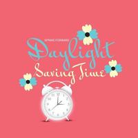 Vector illustration of a Background for Daylight Saving Time Summer Fall Back and Spring Forward.