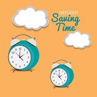 Vector illustration of a Background for Daylight Saving Time Summer Fall Back and Spring Forward.