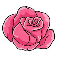 Hand-drawn roses. Beautiful flower. Cartoon style. Vector illustration.