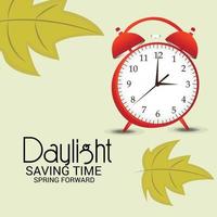 Vector illustration of a Background for Daylight Saving Time Summer Fall Back and Spring Forward.