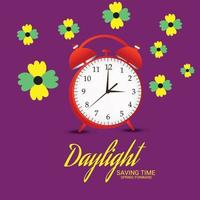 Vector illustration of a Background for Daylight Saving Time Summer Fall Back and Spring Forward.