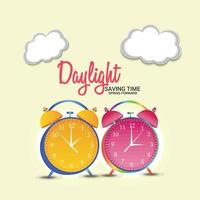 Vector illustration of a Background for Daylight Saving Time Summer Fall Back and Spring Forward.