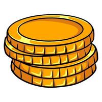 Coins illustration. A handful of gold coins. Cartoon style. vector