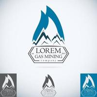 Resources logo Gas mining company vector