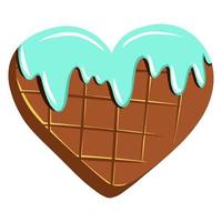 Heart shaped chocolate. Chocolate with glaze. Valentine's Day gift. Sweet gift. Cartoon style. vector