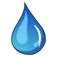 Water drop. International water power plant. Life-giving moisture. Cartoon style. vector