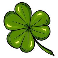 Three-leaf clover. Good luck clover - st patrick's day Cartoon style. vector