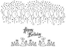 birthday doodles balloons isolated vector