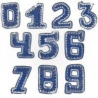 numbers sketch denim vector