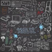 school doodles set v1 chalk vector