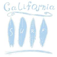 surf california blue on white vector