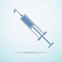 syringe blue background vector