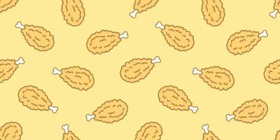 Chicken Fried Crispy Fried Chicken Seamless Pattern vector