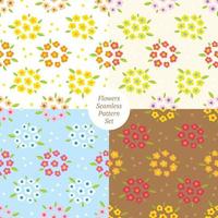 flowers Seamless Pattern set vector