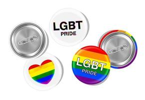 LGBT pride and flag on steel pin brooch vector