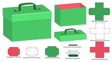 diseño de plantilla troquelada de embalaje de caja. Maqueta 3d vector