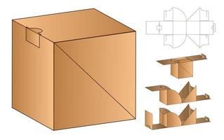 Box packaging die cut template design. 3d mock-up vector