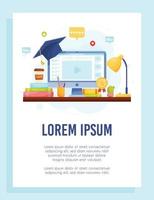 Online graduation concept vector